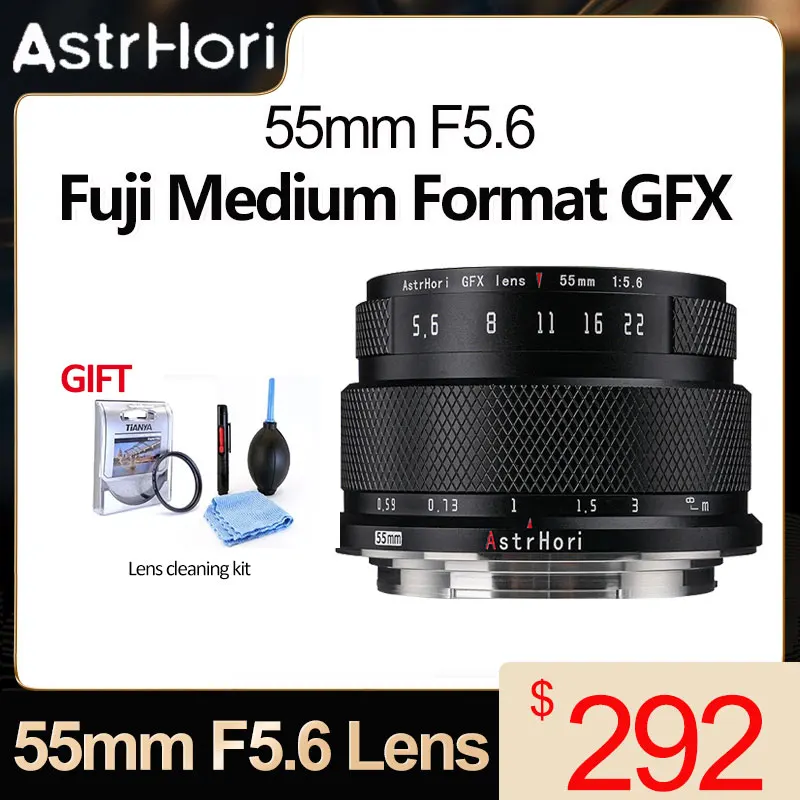 Astrhori 55Mm F5.6 Mf Medium Format Camera Lens Gfx Mount Lens For Fujifilm Gfx50Sii Gfx100S Gfx100 Gfx50S Gfx50R