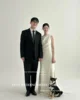 XPAY Simple O Neck Korea Wedding Dresses Sleeveless Elastic Satin Bride Photos Shoot Dress Custom Made Floor Garden Bridal Gown 3
