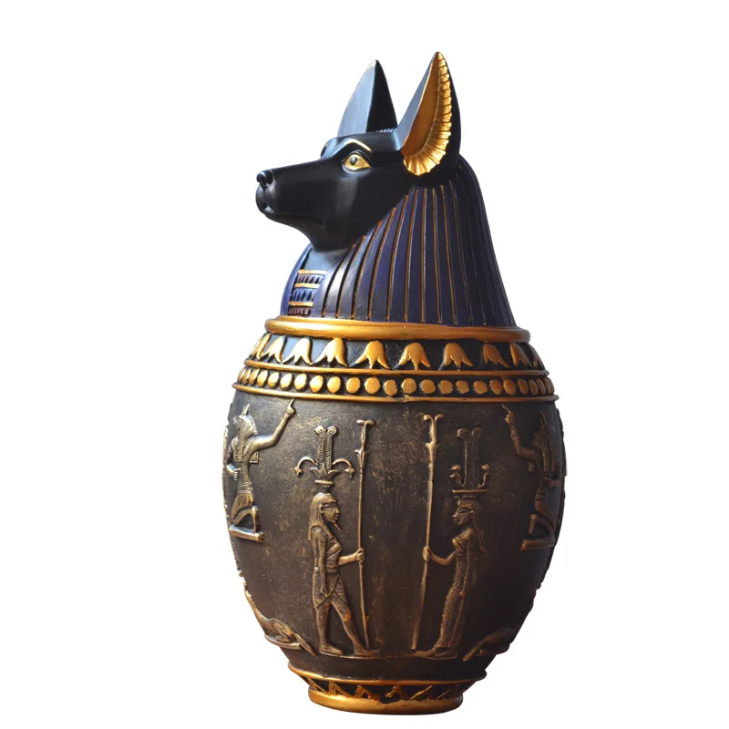 Pet Urn Pet Dog Cat Birds Ashes Urn Egypt Pharaoh Mythical Decoration Sacrifice Keepsake Columbarium Pets Coffin Ashes Altar