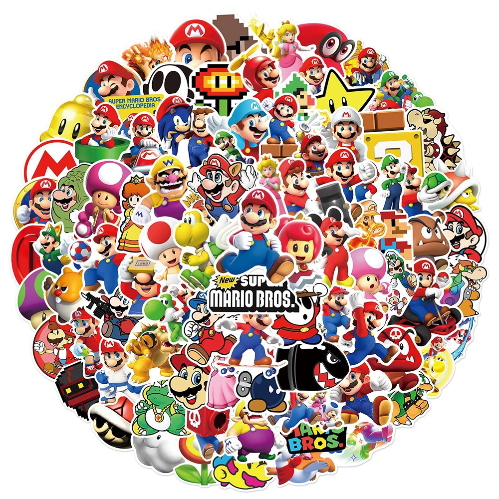 

10/30/50/100pcs Super Mario Bro Cartoon Game Stickers Cute Kids Sticker Toy DIY Phone Case Laptop Suitcase Funny Graffiti Decals
