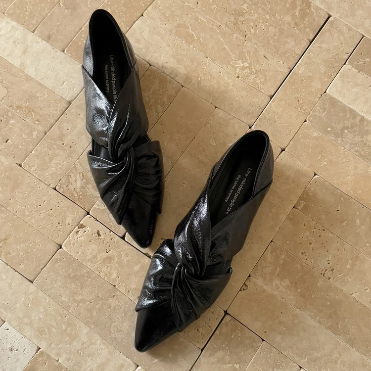 NEW Spring/Autumn Women Pumps Split Leather Shoes for Women Fashion Pointed Toe Wedges Shoes Slip-on Cross Tied Modern Shoes