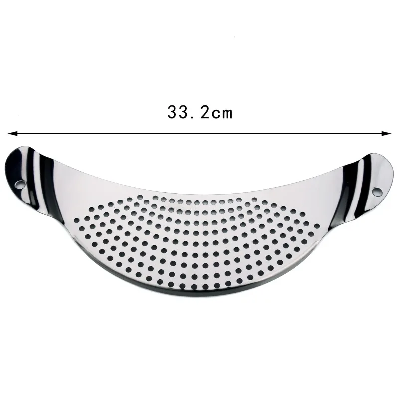 Stainless Steel Water Filter Vegetable Drainage Crescent Shaped Pot Edge Filter Residue  Separation  Baffle  Convenient