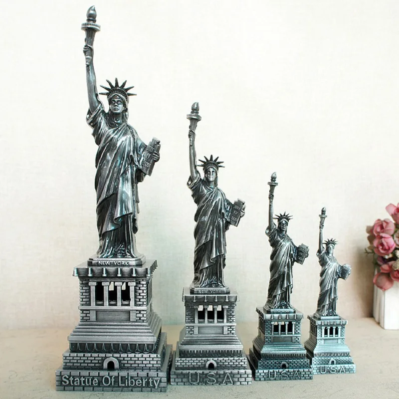 

AIMOR Creative Metal Crafts American Home Decoration Statue Of Lady Liberty Model Multi-dimension Desktop Luck Gift