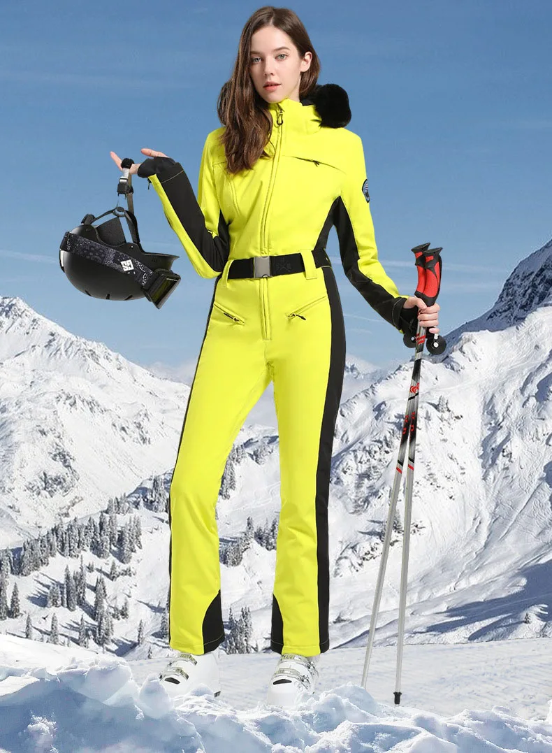 Fulidngzg Mono Nieve Mujer: Ropa Esqui Cálido Resistente Prueba Ropa De  Esqui Grueso Traje Nieve Con Capucha Mono De Esqui Cintura Alta Mono De  Nieve