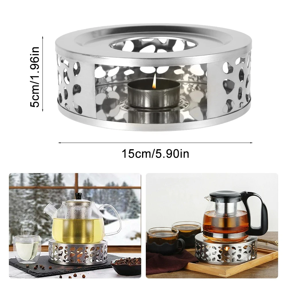 Stainless Steel Stove Tea Pot Multifunction Candle Warmer Household Coffee Accessories Round Base Milk Heater Teapot Stand