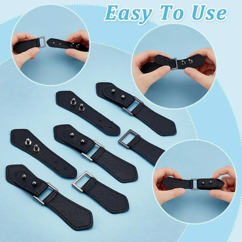 PU Leather Cloak Clasp Fasteners Sew on Toggle Closures Sewing Snap Toggle Buttons Metal Coats Buckle Clips Duffle 5 Sets