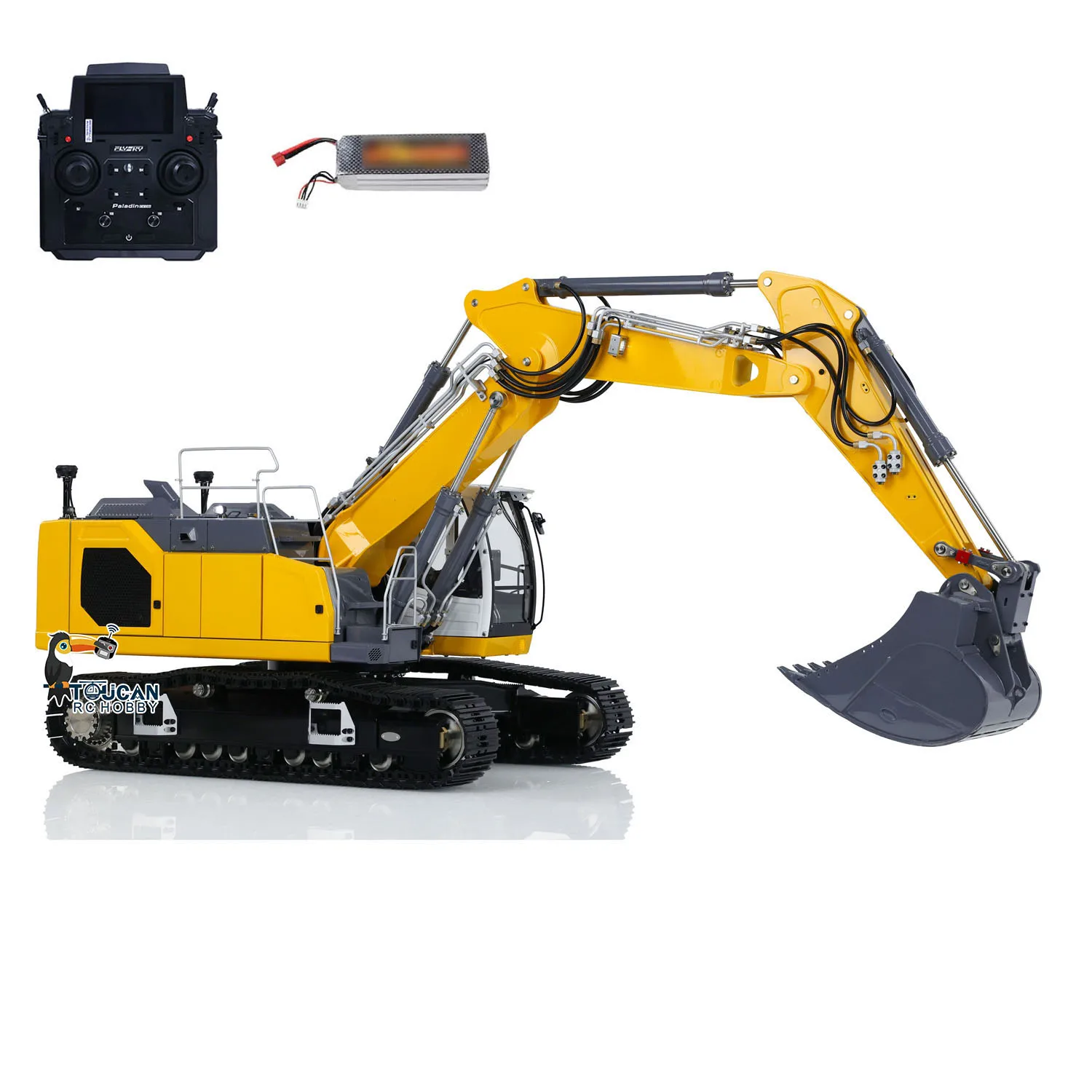 Upgraded 1/14 Scale LESU LR945 RTR RC Hydraulic Excavator 3 Arms Digger Metal Remote Control Construction Vehicles Model Toys 2