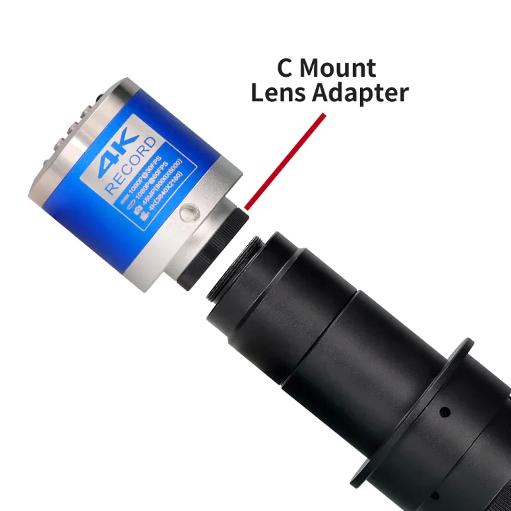 1080P 4K Digital Microscope Full HD Industrial Microscope C-Mount DigitalCamera PCB Welding Mobile Phone Repair Stand Microscope 5