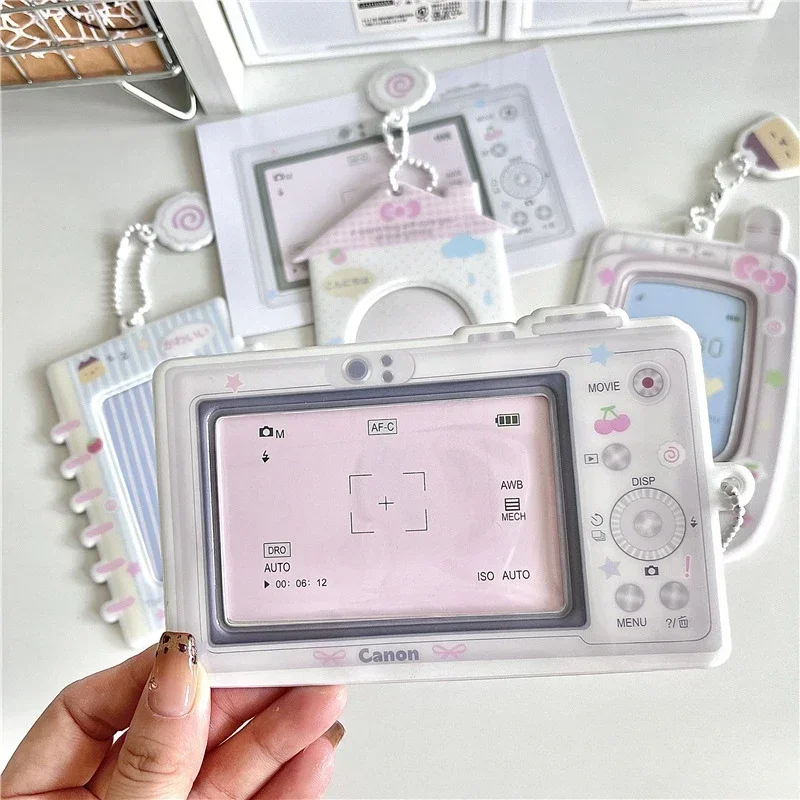 Korean Ins Cute Camera Phone Design Idol Card Holder Girl Photocard Holder Sleeves Protective Collect Pendants Gift 3