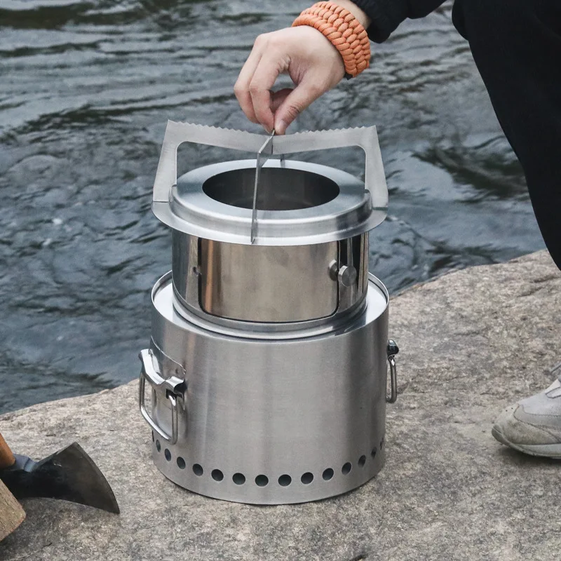 

Outdoor Portable Barbecue Stove Round Multi-Function Firewood Stove Camping Fire Platform Five-In-One Bonfire Stove For BBQ