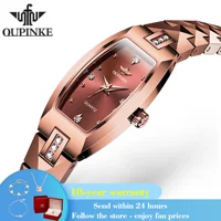 OUPINKE 3242 Import Quartz Movement Watch For Women Tungsteel Steel Strap Original Wristwatch Sapphire Mirror Luxury Dress Watch 1