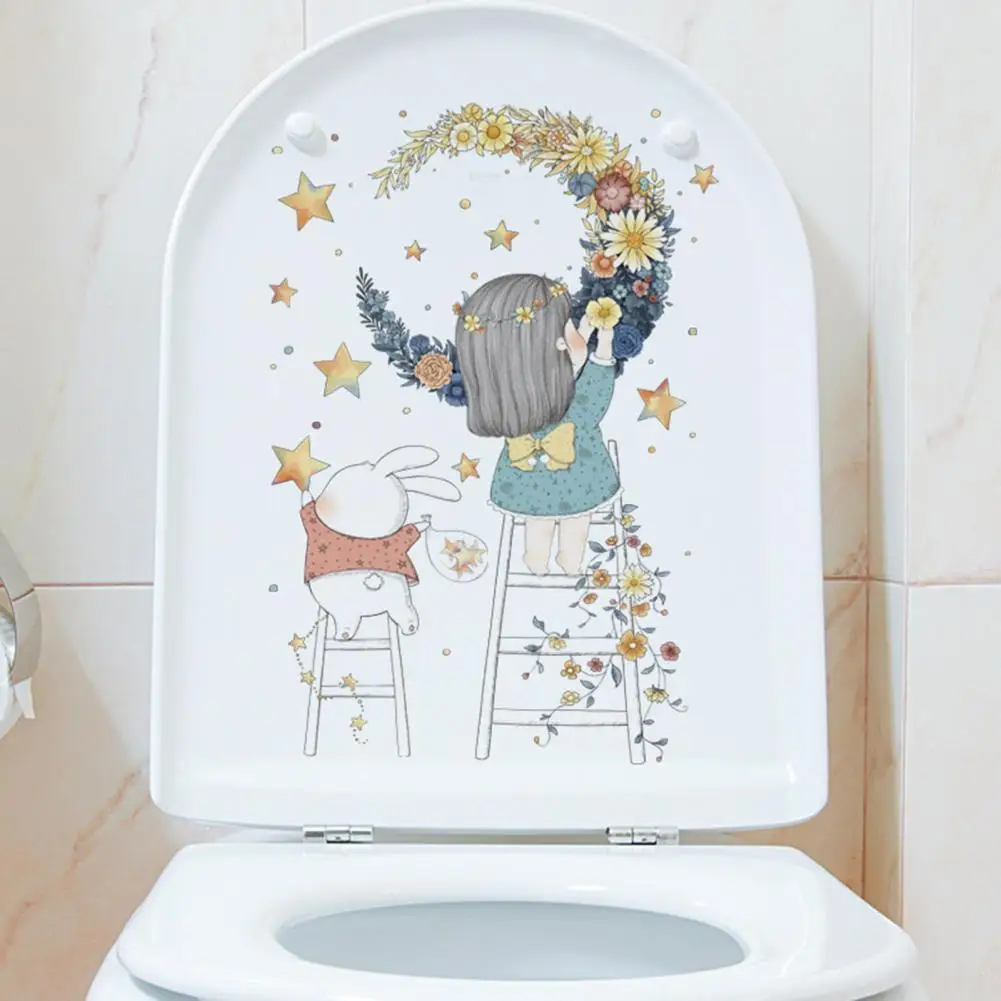 Adesivo Modello Ragazza Carina Impermeabile Ragazza Carina Modello Luna Adesivo Wc Rimozione Senza Residui Pvc Di Lunga Durata Per Vibrante
