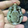 Old Chinese Natural Hetian Jade Hand-carved Exquisite  Pendants , Snuff Bottle 1
