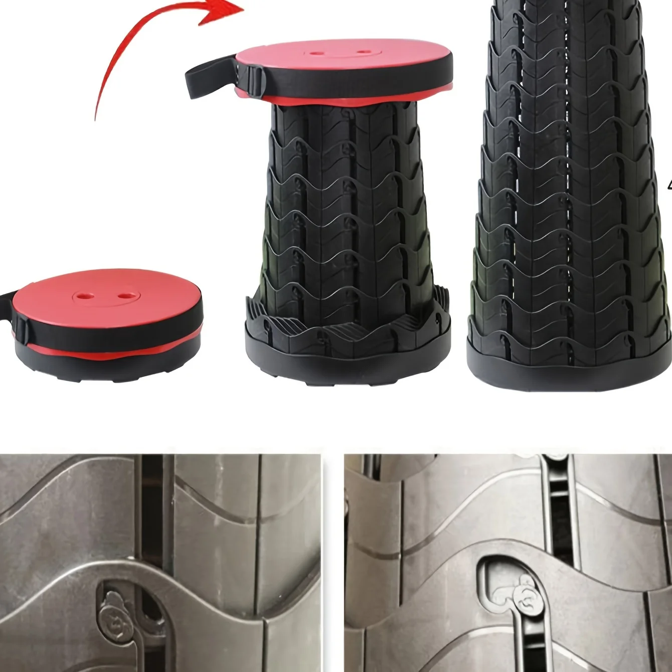 Folding Stool Plastic Travel Foldable Campstool Outdoor Portable Adjustable Seat Fishing Picnic Chairs