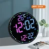 Smart Wifi Colorful LED Large Digital Wall Clock Temperature Date Week Display Dual Alarms Digital Clock 12/24h HomeDecor Remote 3