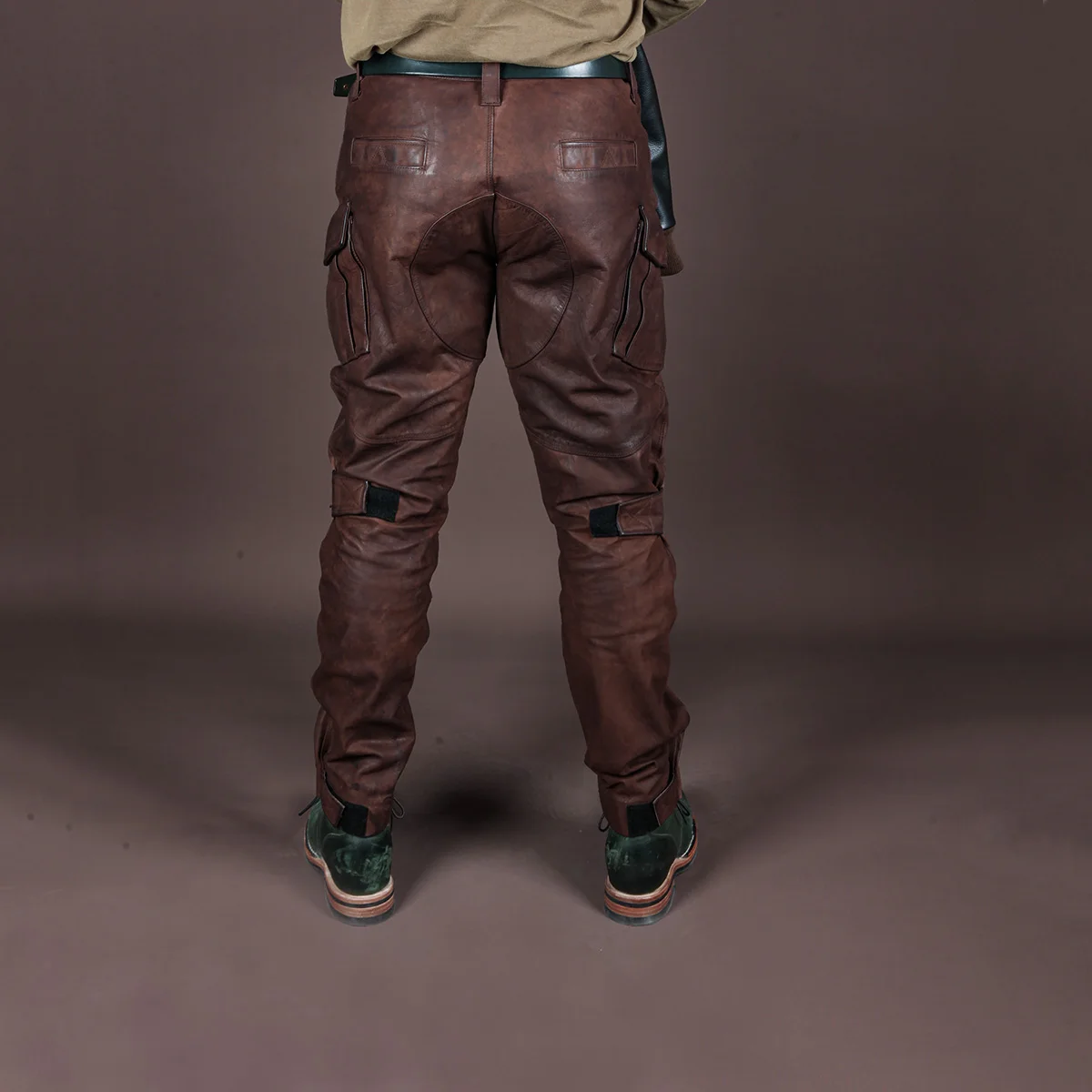 SDP880 RockCanRoll 1mm USA Genuine Cow Leather Motorcycle Pants Vintage Heavy Durable Stylish Cowhide Rider Trousers