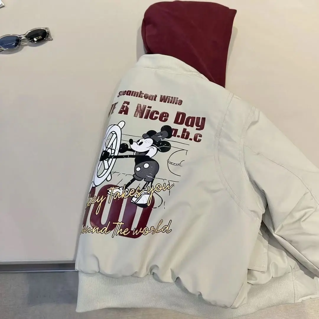 الشتاء طفل الفتيان الفتيات معطف القطن الدافئ سترة الكرتون ميكي الاطفال فتاة ملابس خارجية سميكة جاكيت زيبرا الأطفال هوديس