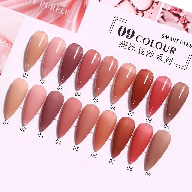 

9 Colors Jelly Pink Nail Gel Polish 8ml Soak Off Uv Led Varnish Semi Permanent Gel for Manicure Ice Through Nail Art Lacquer