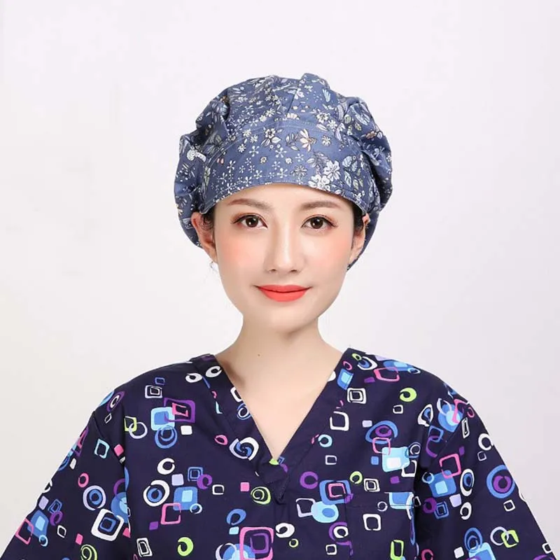 Restaurant Chef Work Hat Elastic Hat with Sweat Towel Cooking Cap Kitchen Hotel Work Hat Adjustable Animal Printing Catering Cap blue skully hat Skullies & Beanies