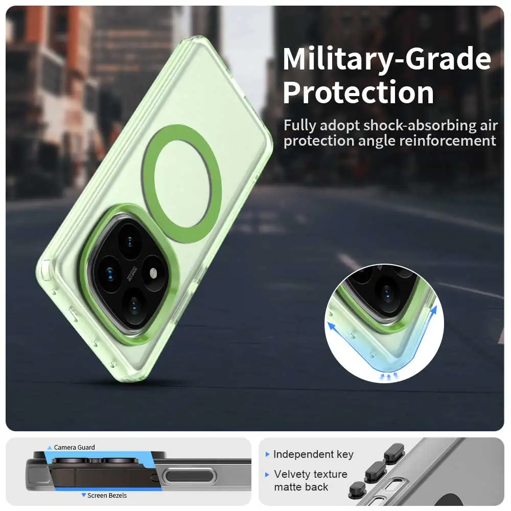 Case For Xiaomi Redmi Note 14 Pro Plus 13 Pro 5G 4G Magsafe Magnetic Wireless Charge Matte PC Luxury Armor Shockproof
