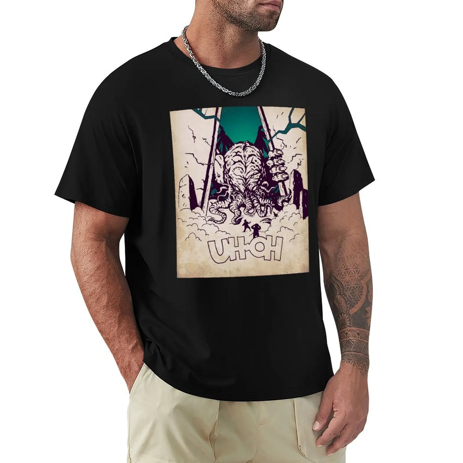 

Uh-Oh Cthulhu! T-shirt boys animal print animal prinfor boys sports fans sweat men clothing