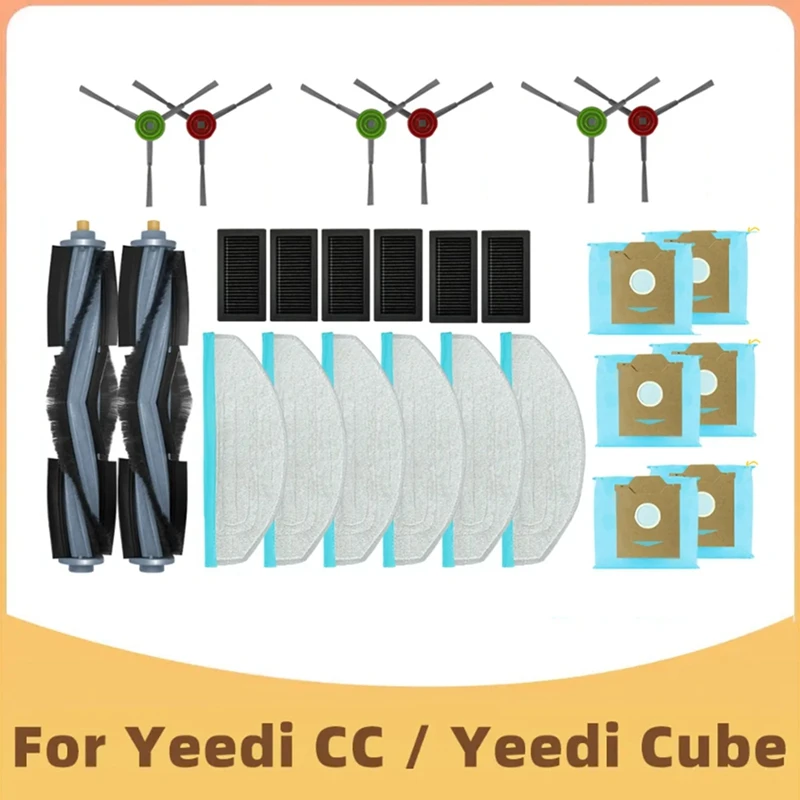 

Запчасти для робота-пылесоса Yeedi Cube/Yeedi CC, основная боковая щетка, Hepa-фильтр, Швабра, тканевый мешок для пыли