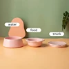 Cat Ceramic Bowl 3 in 1Multifunctional Pet Food Water Snack Plates Bowls Small Dogs Meal Plate and Water Bowl Combination Set 4