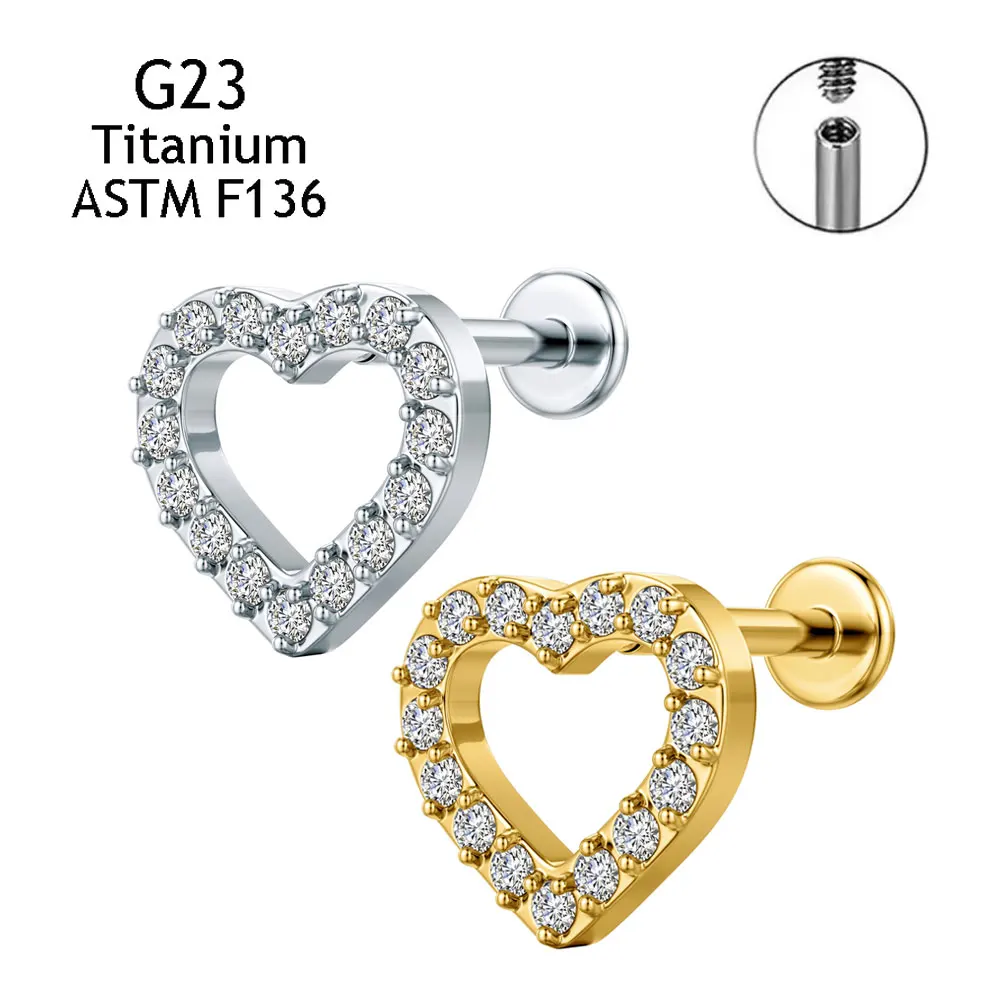 Orecchini In Titanio Con Zirconia Cubica - Tondi, Anallergici, Diametro 5 Mm
