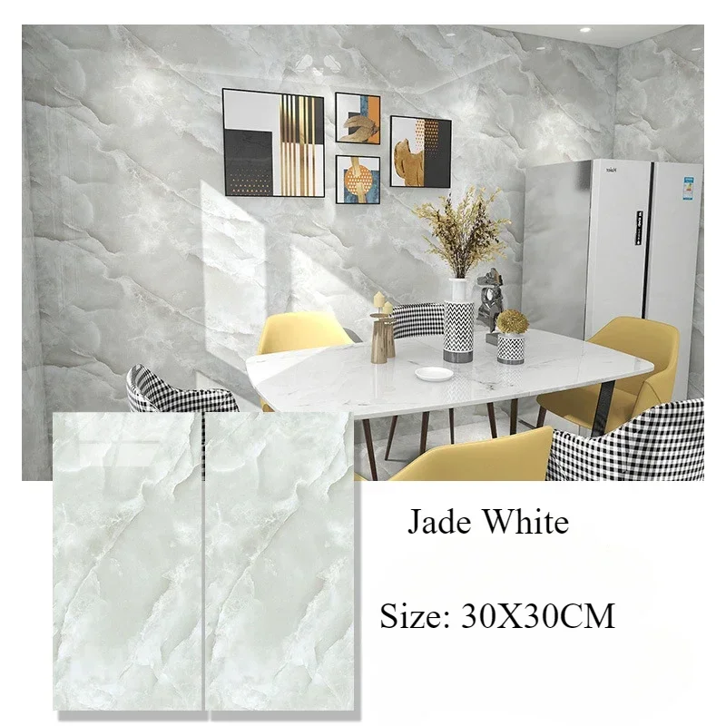thumbnail image 1 of Pegatinas de pared de imitación de mármol de PVC de 30 x 30 cm, autoadhesivas, impermeables, para decoración de baño y sala de estar, 1 of 5
