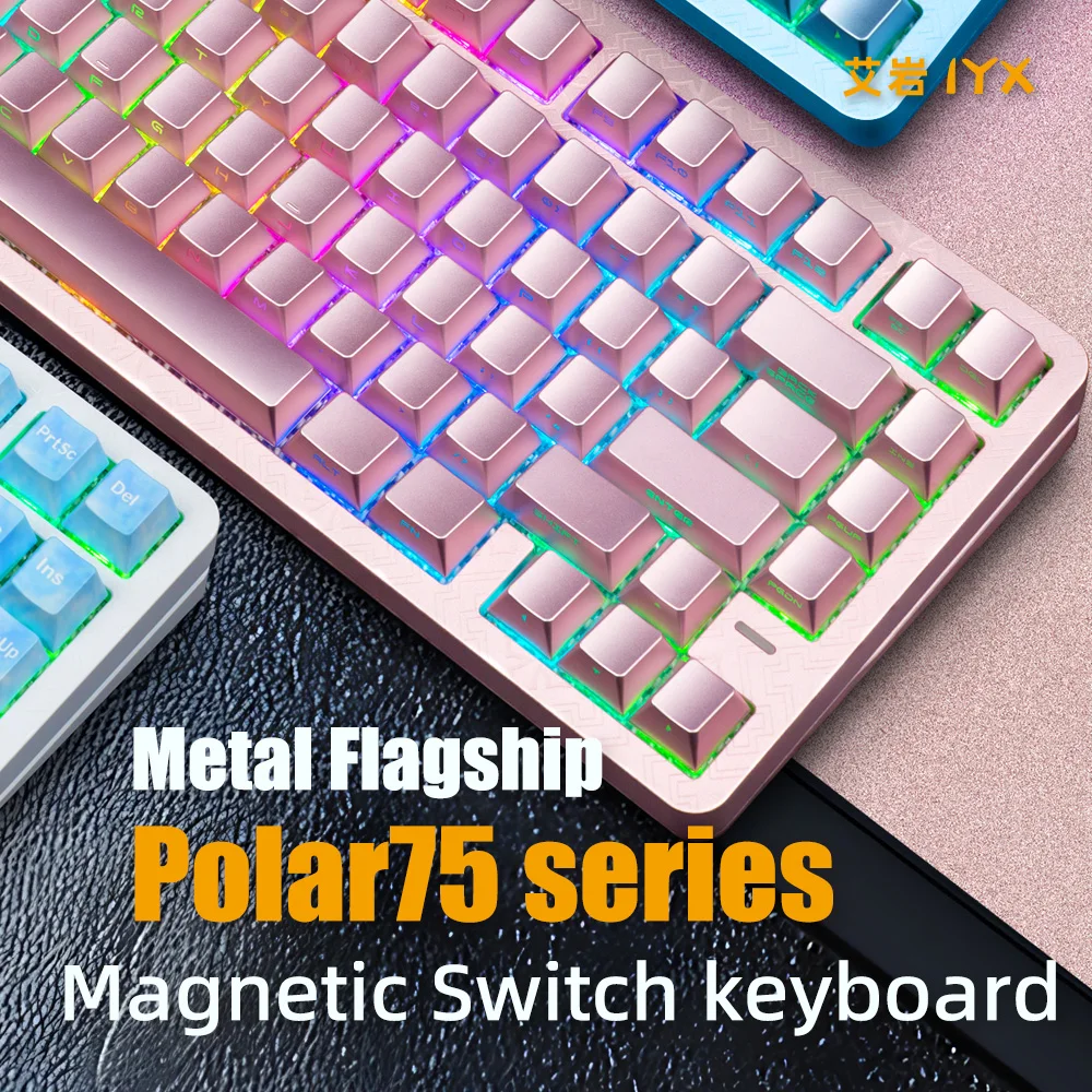 IYX POLAR75 마그네틱 스위치 게임용 키보드 RT0.001mm 알루미늄 합금 8000Hz 빠른 트리거 기계식 키보드 SOCD/RS Varolant