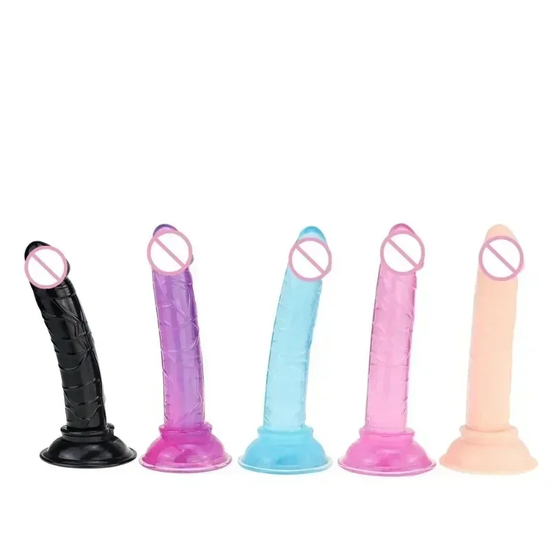 6 Colors Small Transparent Dildo Suction Cup Jelly Dick Women Erotic Anal Sex Toys Soft Clitori Vaginal Masturbators Penis