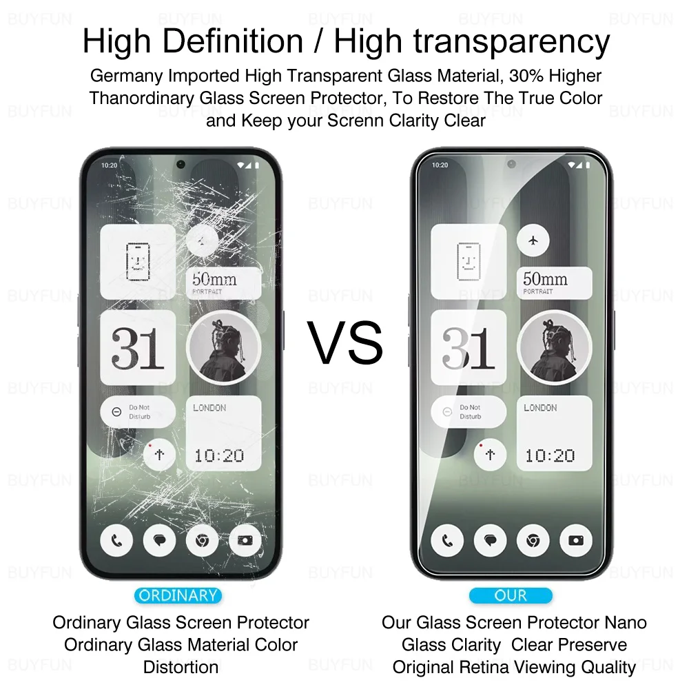 Premium 4-in-1 Tempered Glass Screen and Lens Protector for Smartphones, 6.7'' Display