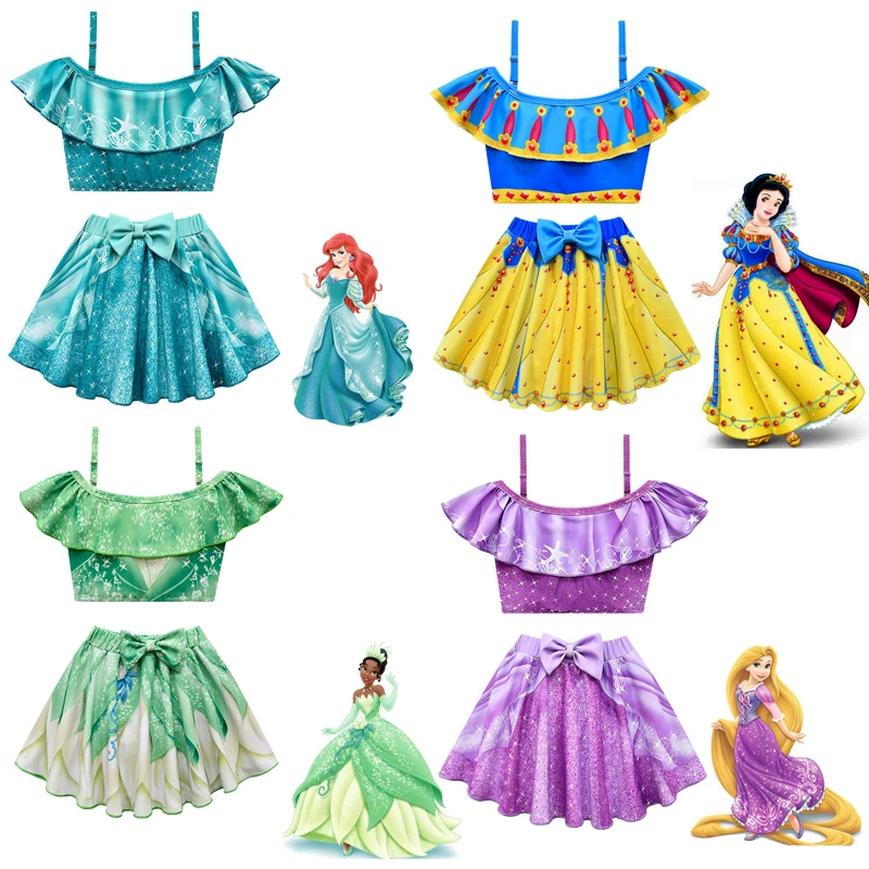 baby suit New Kids Fashion Princess Swimwear Summer Mermaid Rapunzel Girls Swimsuit Aurora Unicorn Cinderella Dress up Beachwear Set Child baby Children Clothing Sets