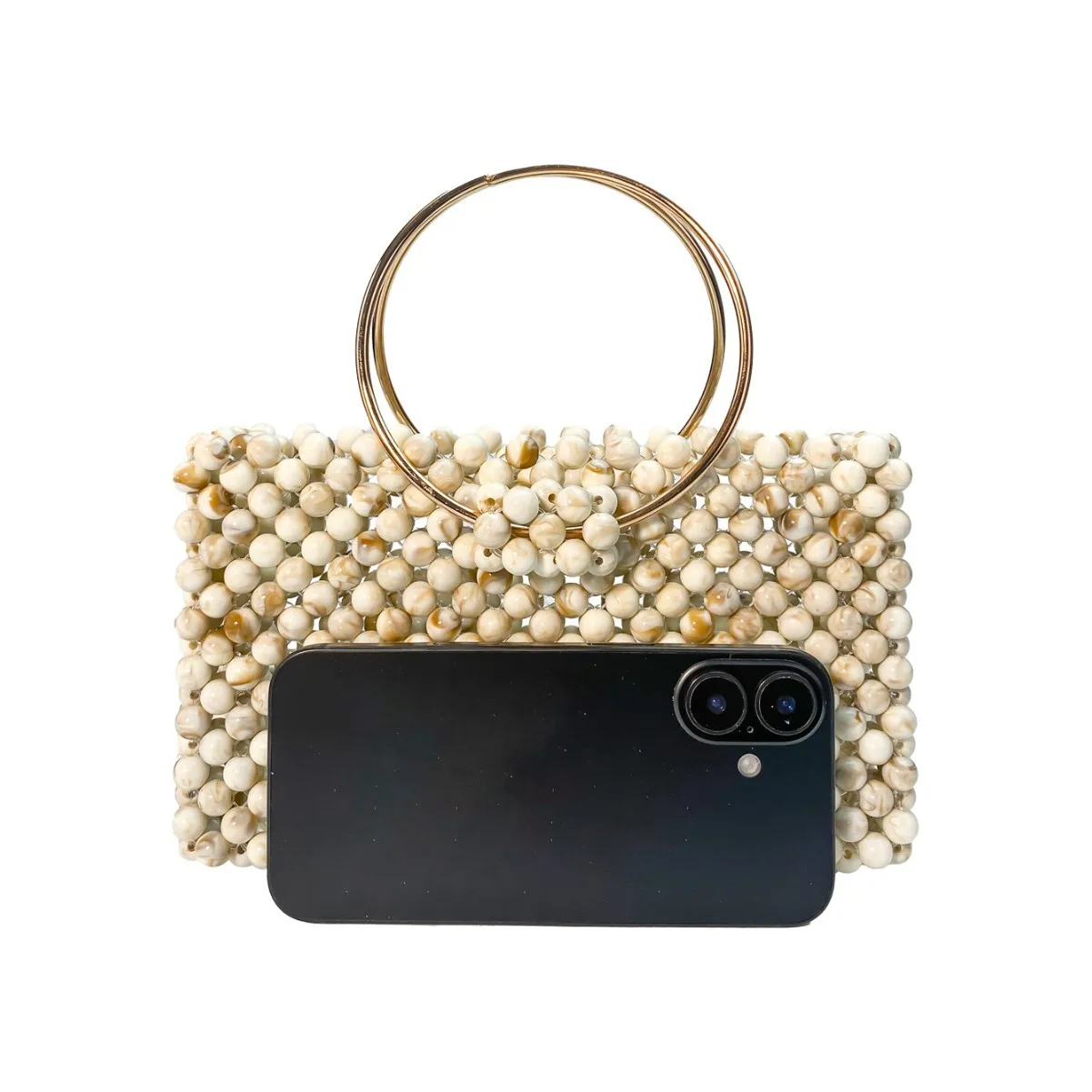 Hand-woven Beaded Bag Ladies Handmade bead Bags Dinner Bag Women's Fashion Retro Color Matching Handbag Part Totebag