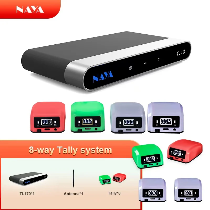 Naya Wireless Tally System Hdi-Tl170 4/8 Tally Light 2000M Distanza Di Trasmissione Per Sony Blackmagic Design Avmatrix Switcher