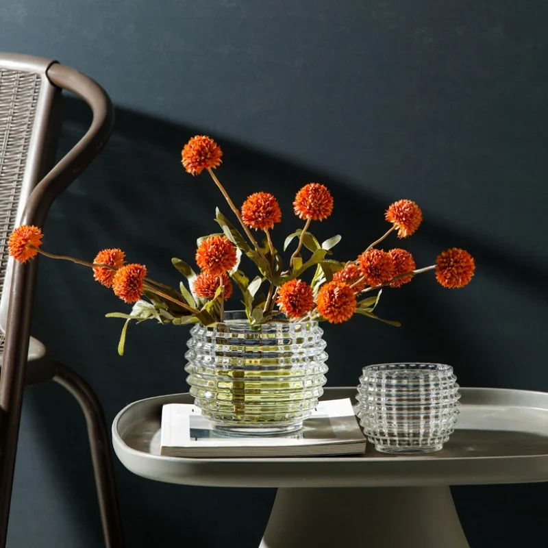 Modern Minimalist Crystal Small Vase Living Room Mini Transparent Glass Ball Flower Arrangement Hydroponic Desktop Decoration 2
