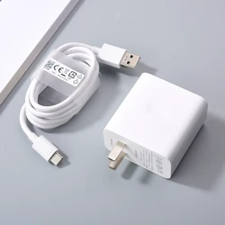 80W SuperVooc Charger with USB Type - C Cable - Super Fast Charging Adapter - US Add Cable