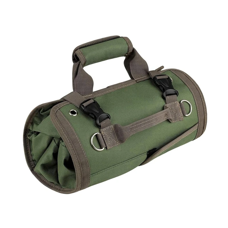 Tool Bag Roll Up Portable Tool Storage With 2 Removable Zipper Pockets