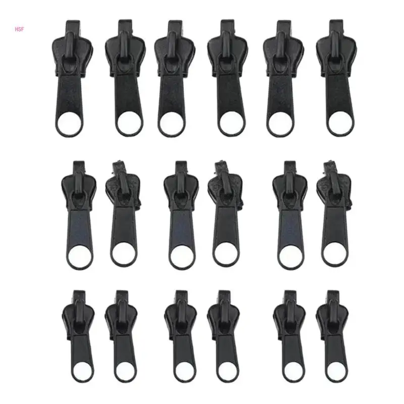 18x 지퍼 슬라이더 치아 지퍼 지퍼 수리 키트 가방 청바지 자켓용