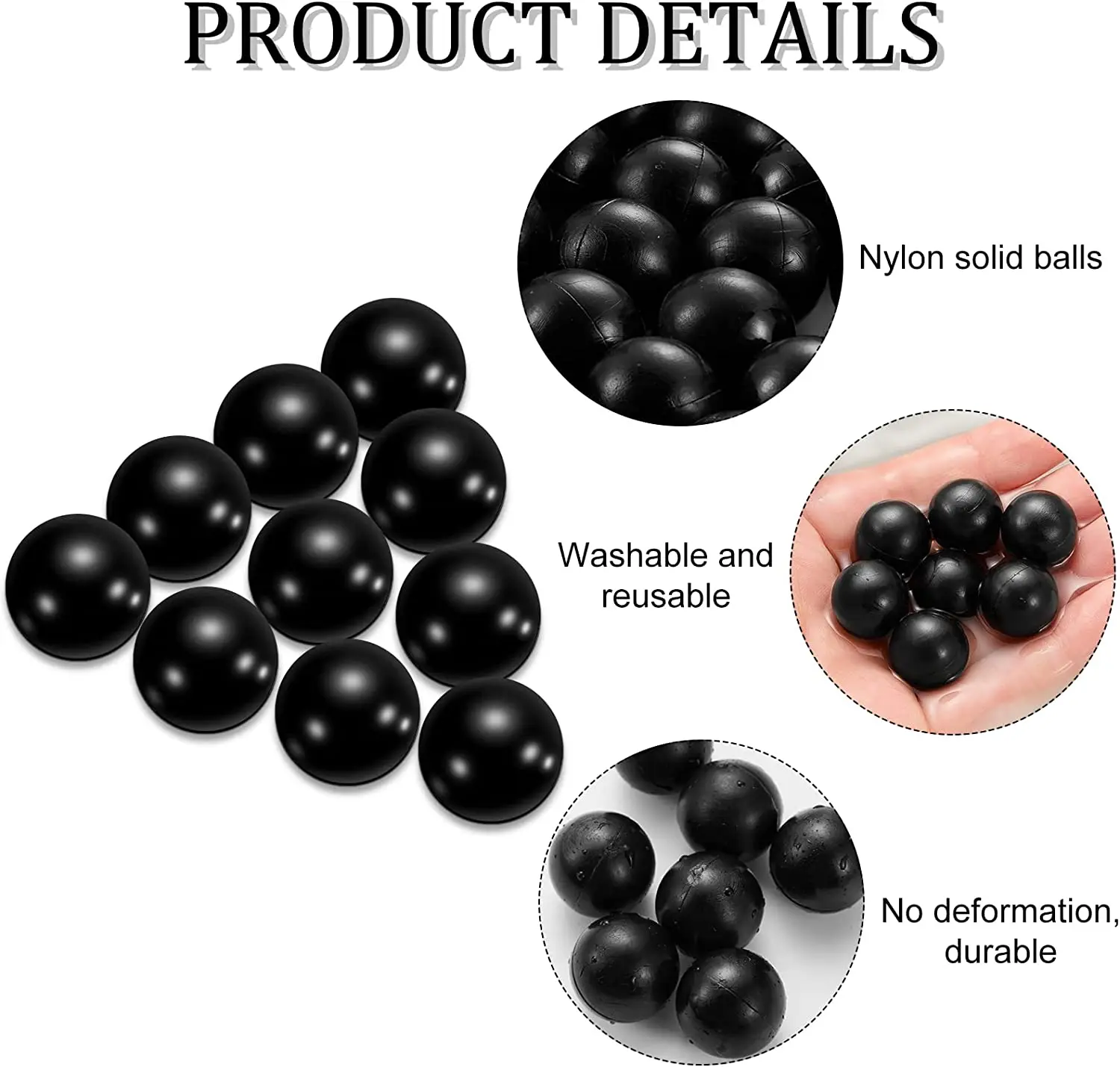 .43cal / .50cal / .68cal Reusable Paintball 0.43 & 0.50 & 0.68 Caliber Shooting Balls For Training And Defense 5