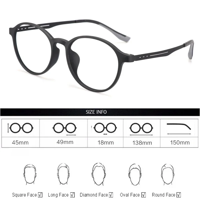 Ultra-Light Classic Round Anti Blue Ray Reading Glasses with Titanium Legs