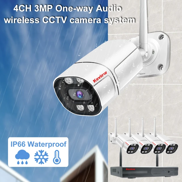 5MP 3MP 10CH NVR 와이파이 비디오 감시 키트, IP66 방수, Keview, 자동 페어링, 휴머노이드 감지