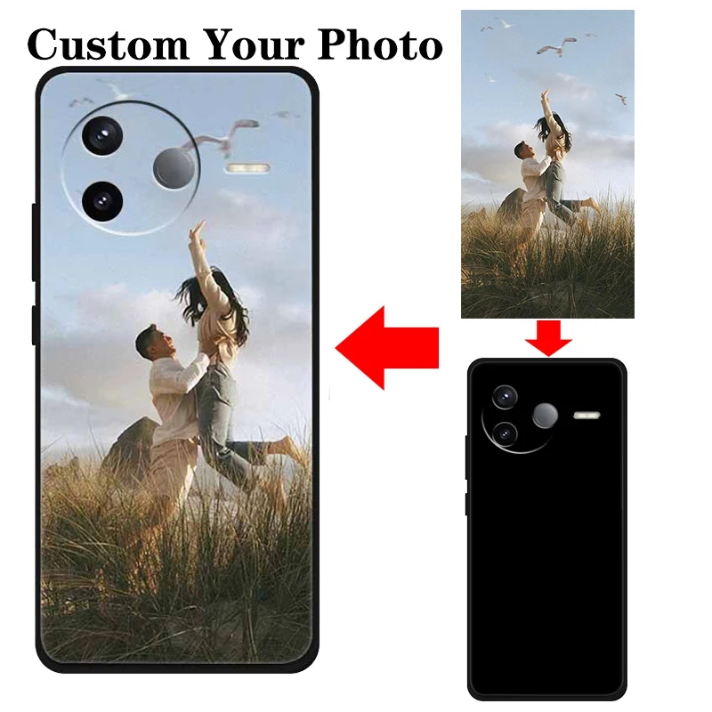 Personalized Soft TPU Protective Phone Case - Customizable Black Back Cover
