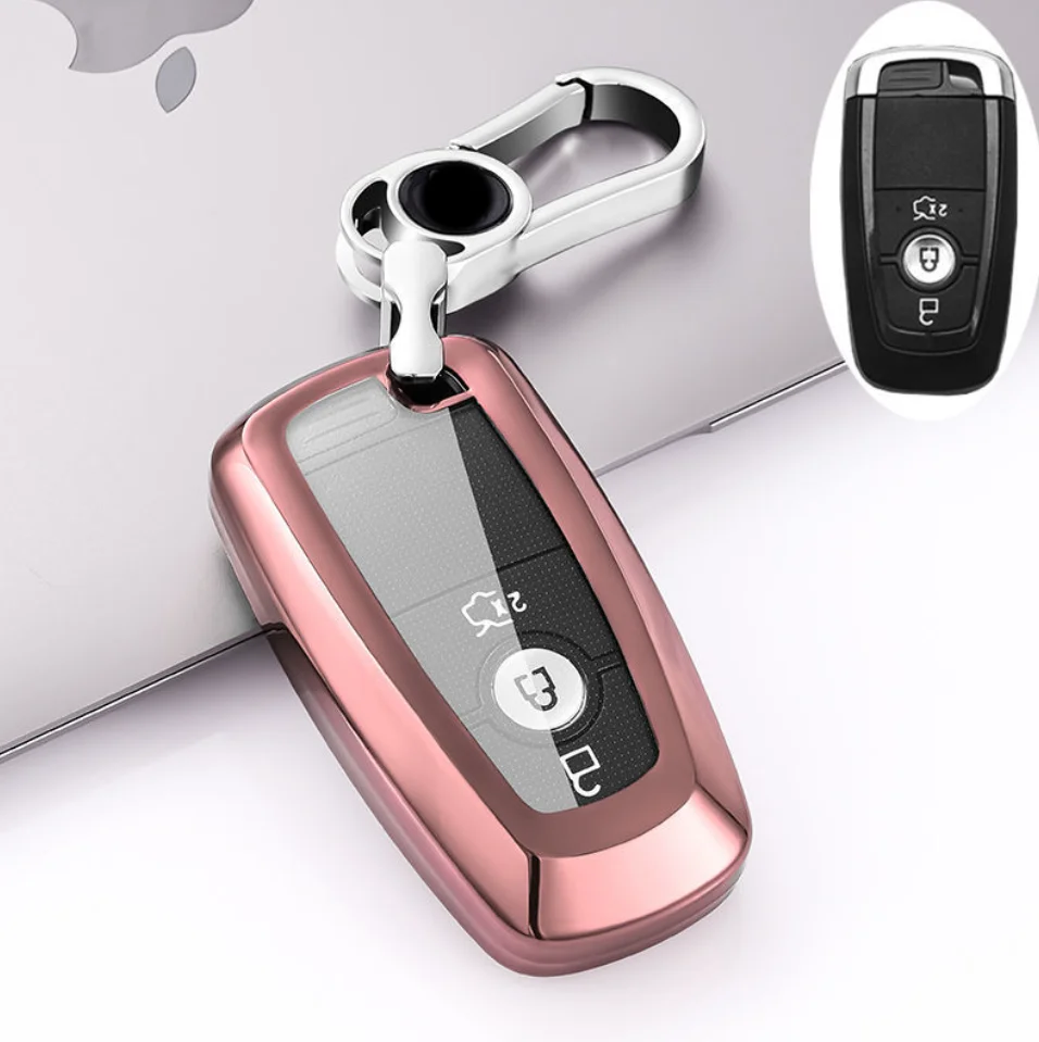Tpu Car Remote Key Case Cover Shell Per Ford Fusion Mustang Explorer F150 F250 F350 Ecosport Edge S-Max Ranger Lincoln Mondeo