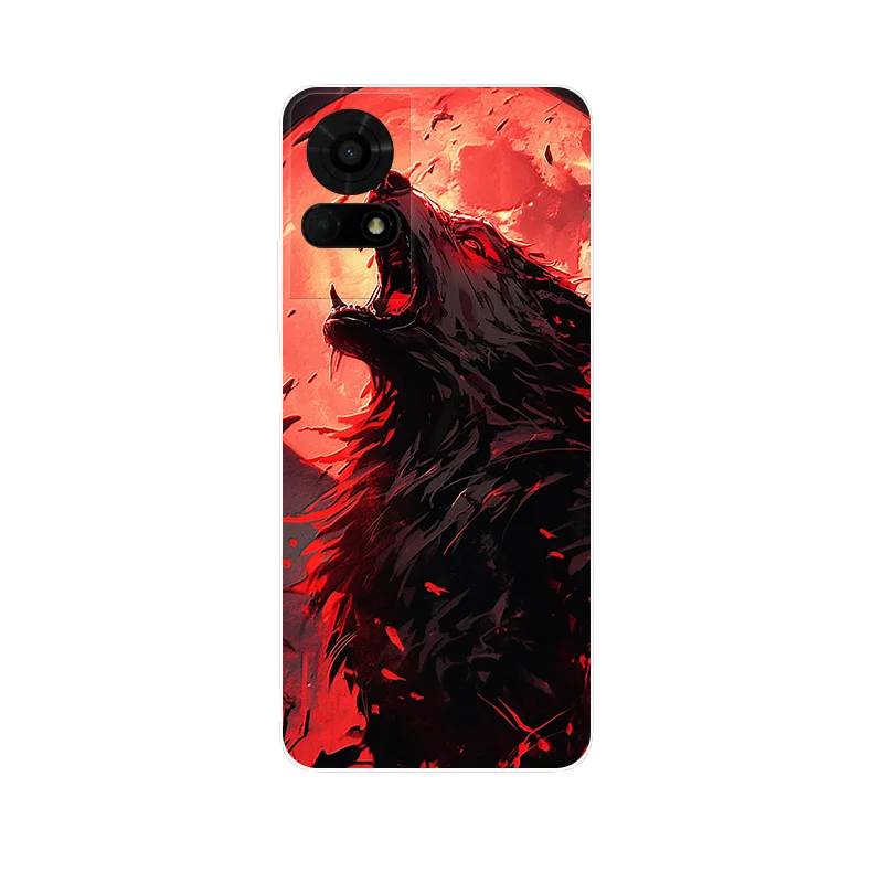 Floral Wolf Soft Silicone Shockproof Phone Cover Case