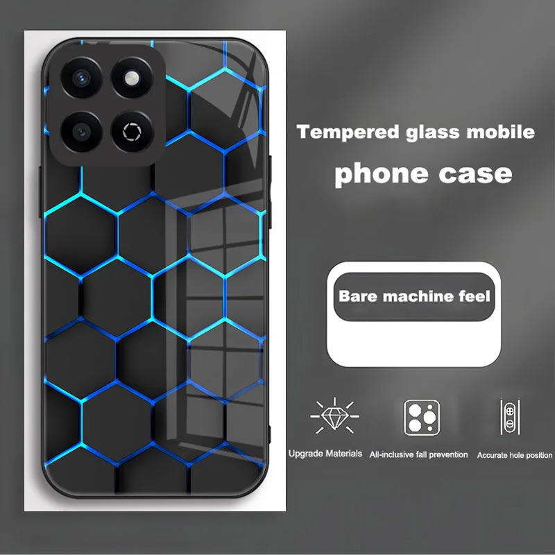 Enhanced Tempered Glass Hard PC Back Case with TPU Bumper