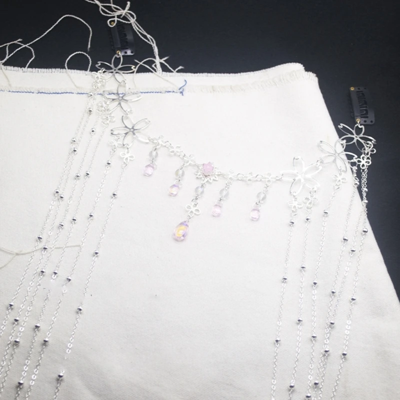 

Bride Forehead Chain Tassels Design Headband with Flower Pendant Personality Design Water Drop Pendant Hair Accessories Dropship