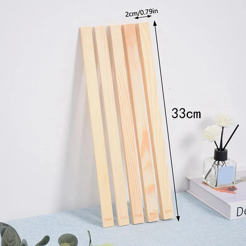Ceramic Clay Board Guide Pine Wood Strip Wooden Ruler Ceramic Tool Rolling Clay Cutting Wood Guide Rail 10Pcs 3/5/8/10/12MM