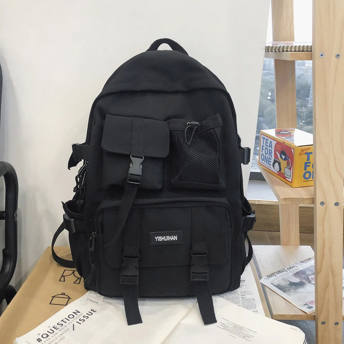 2024 Women School Backpack Black Nylon Bagpack Female Anti Theft Rucksack Casual Lady Travel Bag Korean Back Pack Mochila