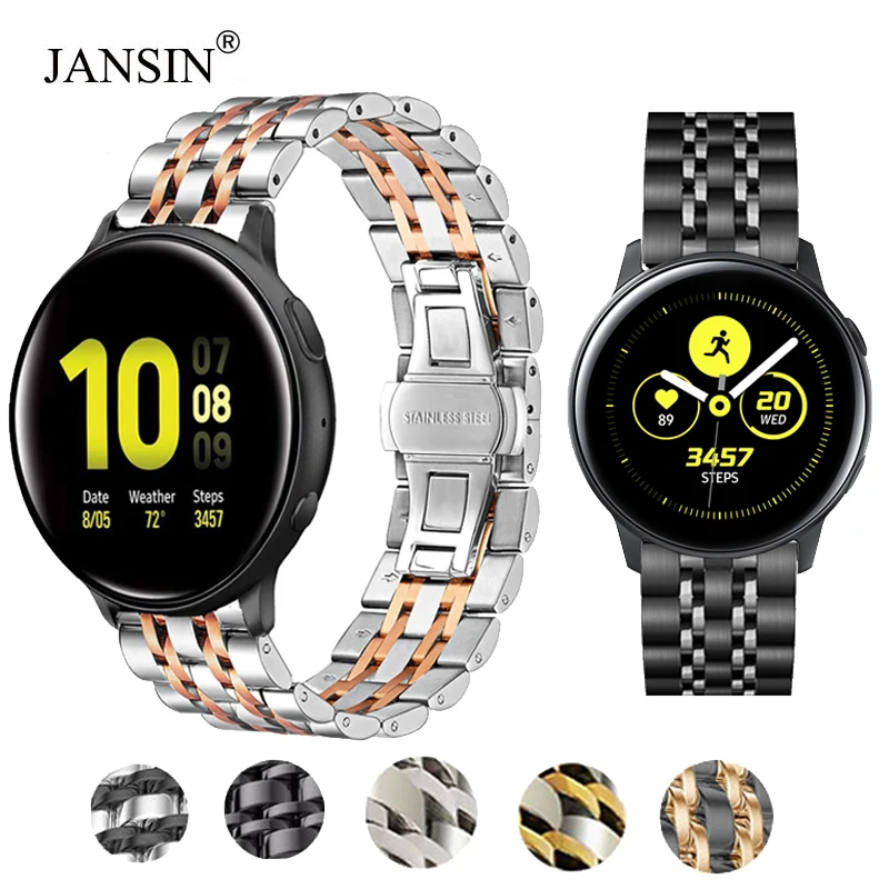 

Ремешок для часов Samsung Galaxy Watch 42 мм Active 2 44 мм 40 мм из нержавеющей стали для ремешков Huami Amazfit Bip gtr GTS S2